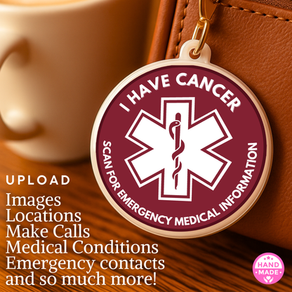 Im Fighting Cancer | Im Fighting Cancer Alert Tag | Emergency Alert Scannable NFC Keychain