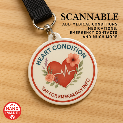 Heart Condition | Emergency Alert Scannable NFC Keychain