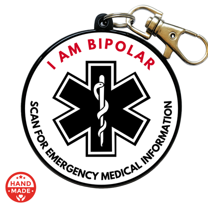 BIPOLAR MEDICAL TAG  | Scannable NFC Keychain