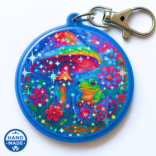 Rainbow Mushroom Frog | Scannable NFC Keychain