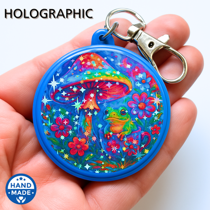 Rainbow Mushroom Frog | Scannable NFC Keychain