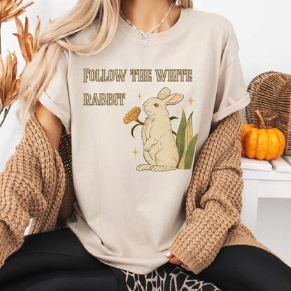 Vintage Whimsical White Rabbit T-shirt