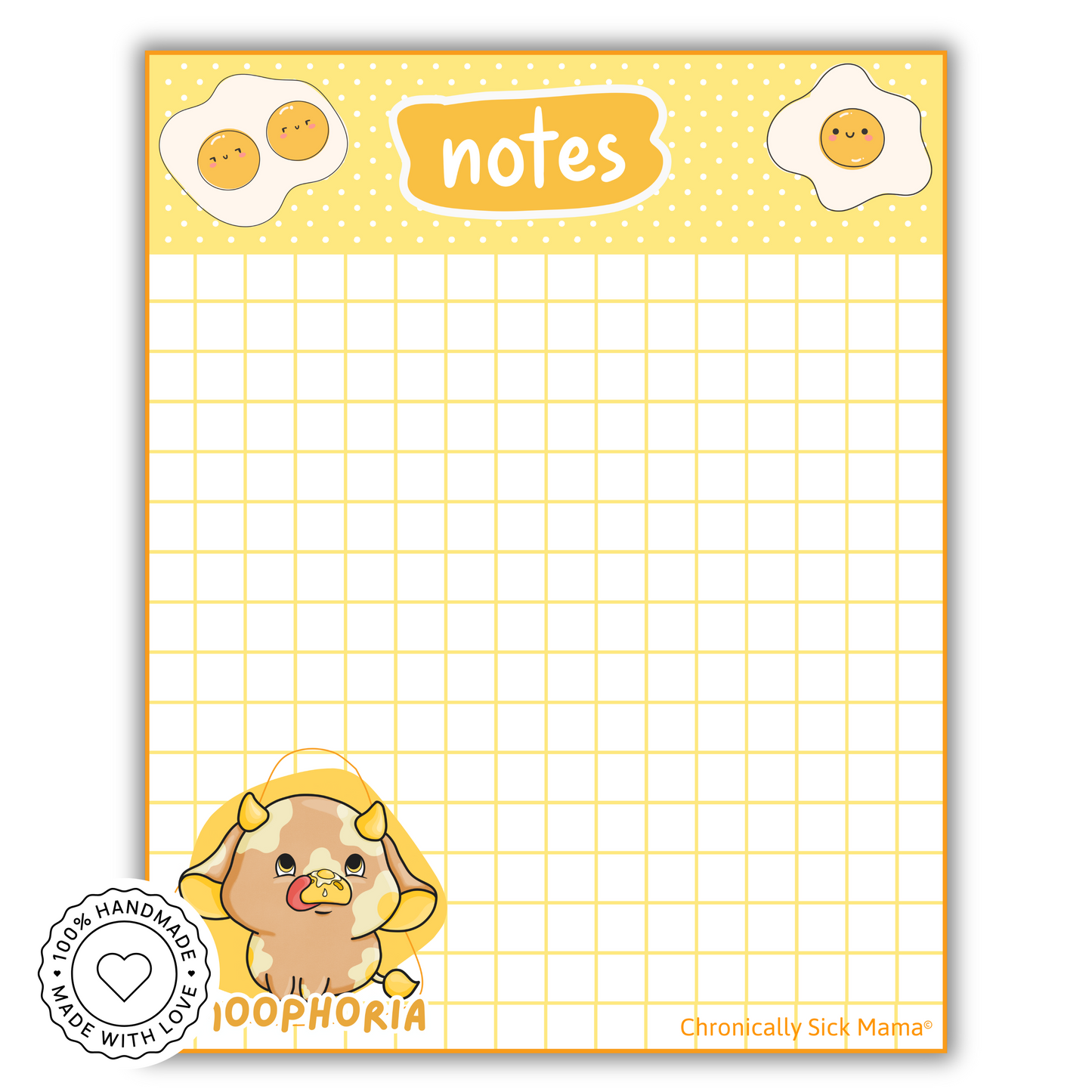 Sunny Side Up Egg Moo - Cute Kawaii Cow Memo Notepad
