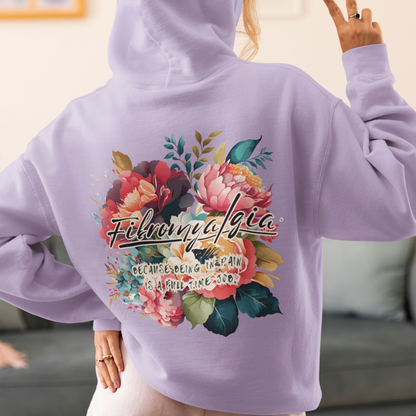 Fibromyalgia Awareness Hoodie  Floral Design for Chronic Pain Warriors