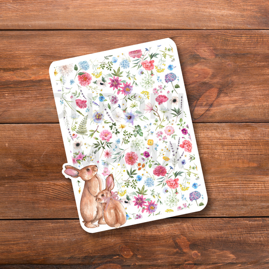 Country Garden Rabbits Magnetic Bookmark