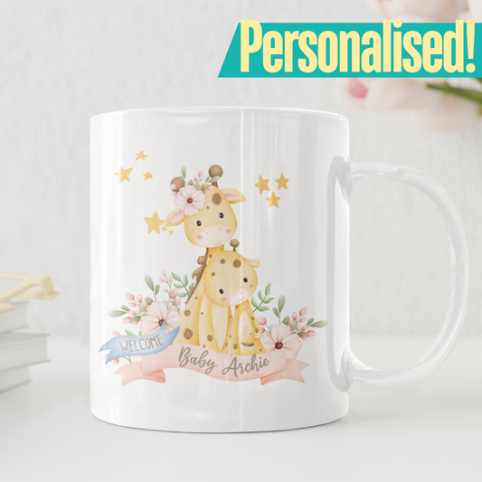 Custom Baby Name Giraffe Mug