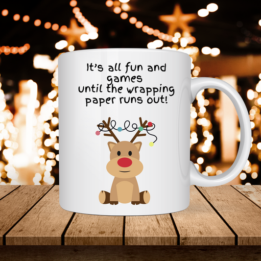 Its All Fun and Games Funny Christmas Mug