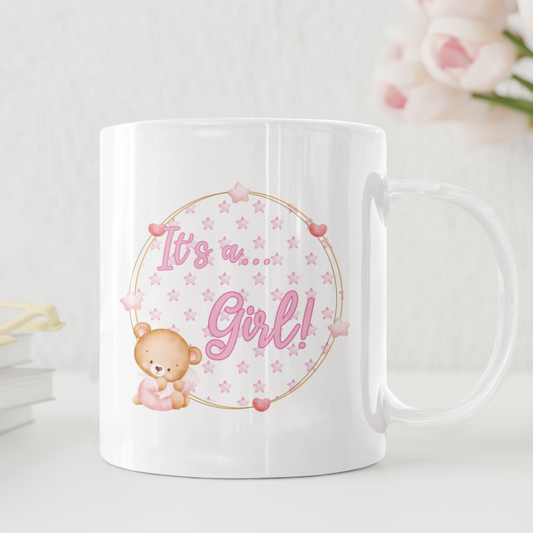 It's A Girl! New Baby Teddy Mug