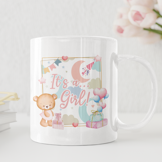 It's A Girl! New Baby Teddy Mug