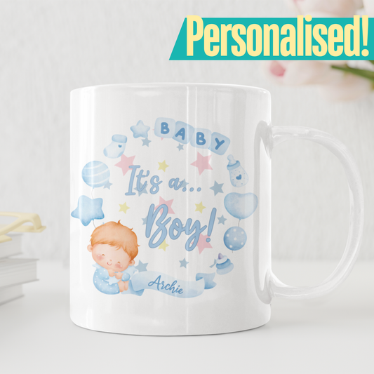 Custom It's A Boy! New Baby Mug