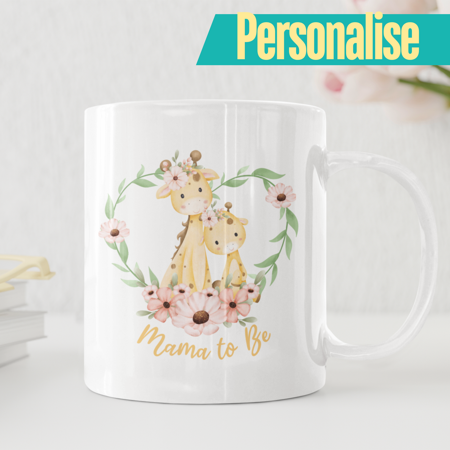 Custom Text New Baby Giraffe Mug