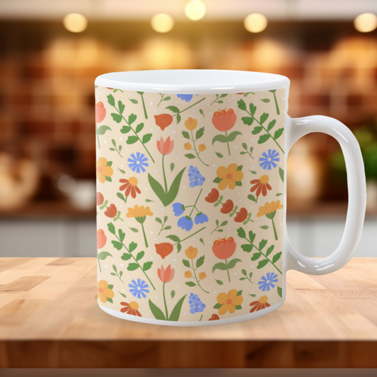 Summer Cottage Floral Mug
